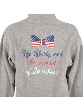 Vintage Alpha Omicron Pi Sweatshirt Womens Size Small Gray Y2K Theta Omega